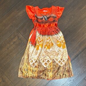 Disney Moana Orange and Gold Girls' Costume Dress
